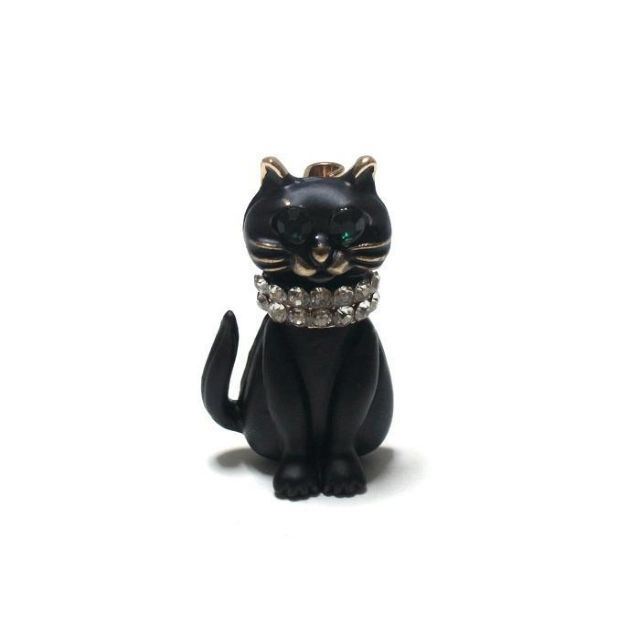 ブローチ ネコ 黒猫 ねこ キャット ラインストーン bro-0105-2の通販 by nikke_mamenoki｜ラクマ