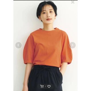 coca ぽわ袖上品シャツ　オレンジ(Tシャツ(半袖/袖なし))