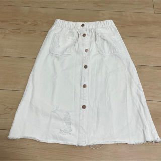 ザラ(ZARA)のzara ホワイトデニム　スカート　130cm(スカート)