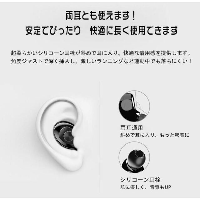 ホワイト　Bluetoothワイヤレスイヤホン　カナル型　左右独立型 XG8 スマホ/家電/カメラのスマホアクセサリー(ストラップ/イヤホンジャック)の商品写真