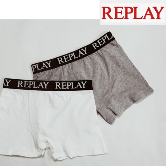 Replay(リプレイ)のREPLAY　ボクサー　白　グレー　s ２枚組 メンズのアンダーウェア(ボクサーパンツ)の商品写真