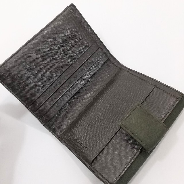 PRADA プラダ 二つ折り財布 ダークグリーン ナイロン素材 メンズ 財布