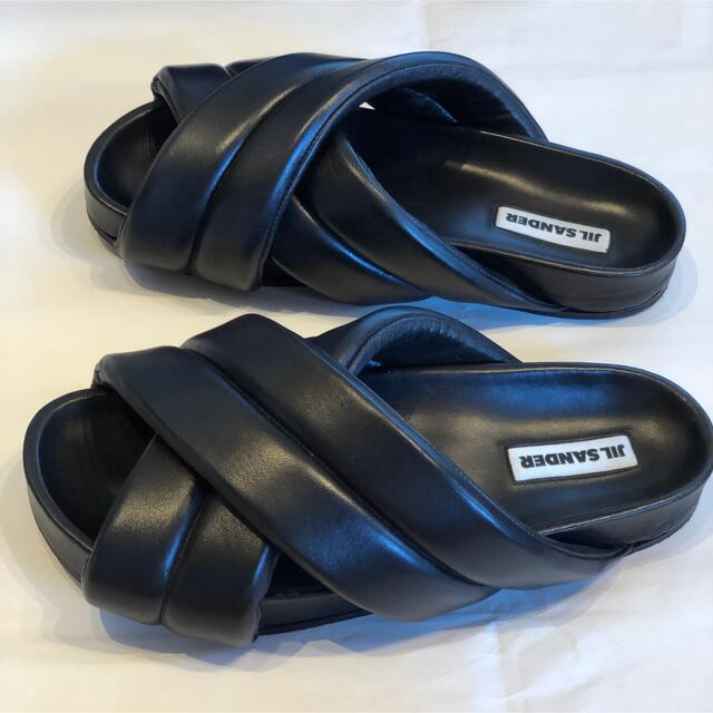 Jil Sander クロスストラップ・パッド入りレザーサンダル