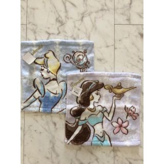 新品⭐︎Disneyプリンセスハンドタオル2枚組　シンデレラジャスミン(ハンカチ)