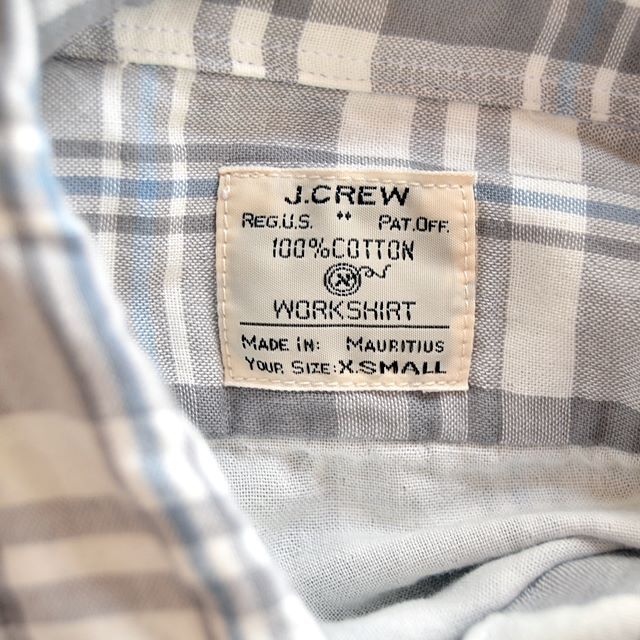 【J.CREW】 美品 ジェイクルー 長袖シャツ ライトグレー チェック柄 XS メンズのトップス(シャツ)の商品写真
