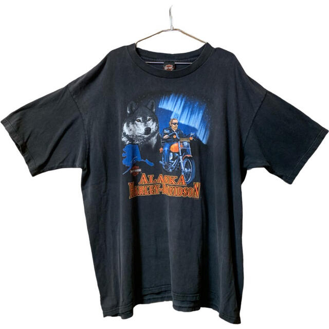 Harley Davidson(ハーレーダビッドソン)のハーレーダビッドソン Tシャツ 両面プリント 古着 ウルフ オオカミ　アニマル メンズのトップス(Tシャツ/カットソー(半袖/袖なし))の商品写真