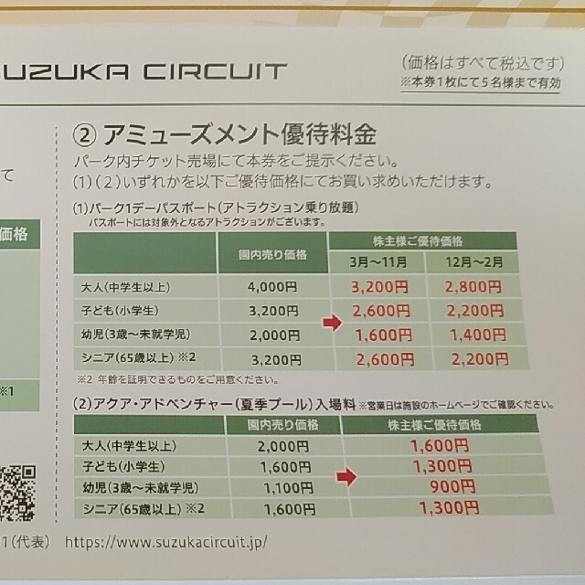 鈴鹿サーキット、モビリティリゾートもてぎ優待券 チケットの施設利用券(遊園地/テーマパーク)の商品写真