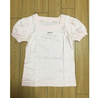 ミルク(MILK)のTシャツ レア　MILK ヴィンテージ　チビT 古着　パフスリーブ　ベビーピンク(Tシャツ(半袖/袖なし))