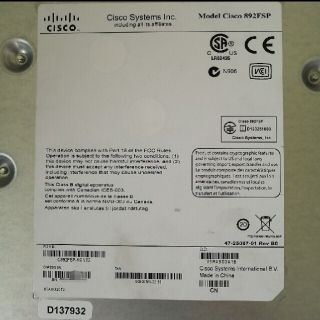 CCNA、CCNP】2台Cisco892FSP |