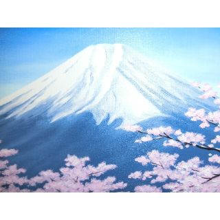 sale【ART】朝隈敏彦真筆(富士に桜)サムホールの通販 by アート ...