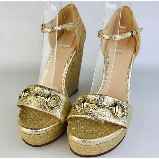 新品未使用☆GUCCI・レザー ホースビット エスパ サンダル(371/2