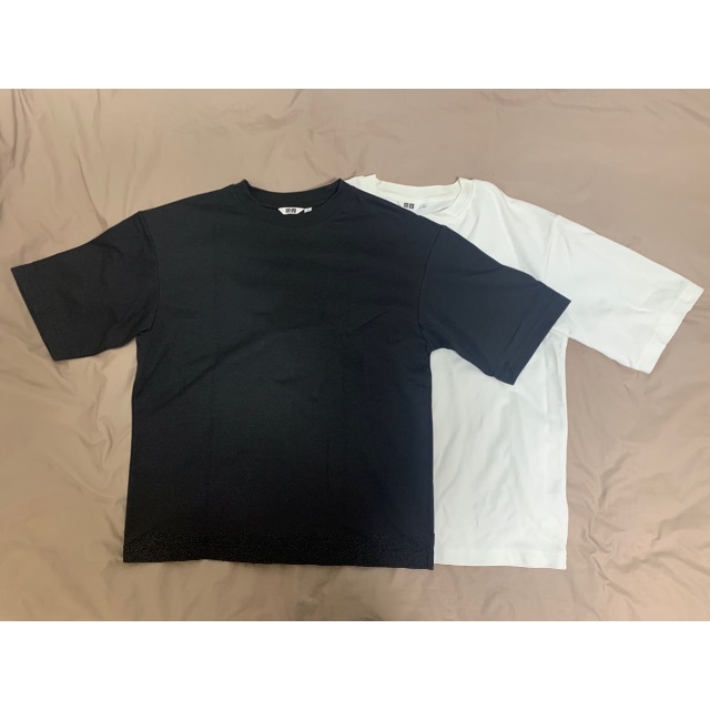 UNIQLO(ユニクロ)のUNIQLO エアリズムコットンオーバーサイズTシャツ（5分袖）2枚セット メンズのトップス(Tシャツ/カットソー(半袖/袖なし))の商品写真