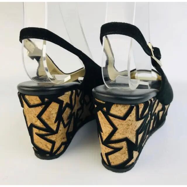 JIMMY CHOO(ジミーチュウ)の極美品★ジミーチュウ・レザー スターデザイン ウェッジソール サンダル(36) レディースの靴/シューズ(サンダル)の商品写真