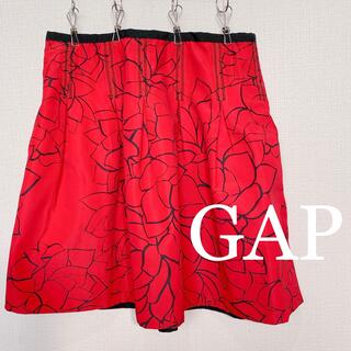 ギャップ(GAP)のGAP レッド フローラル ミディサークル スカート(ひざ丈スカート)