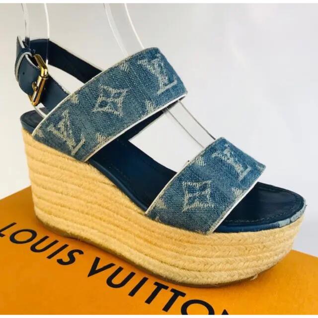 LOUIS VUITTON(ルイヴィトン)のルイヴィトン★スターボードライン デニム地 モノグラム サンダル(35) レディースの靴/シューズ(サンダル)の商品写真