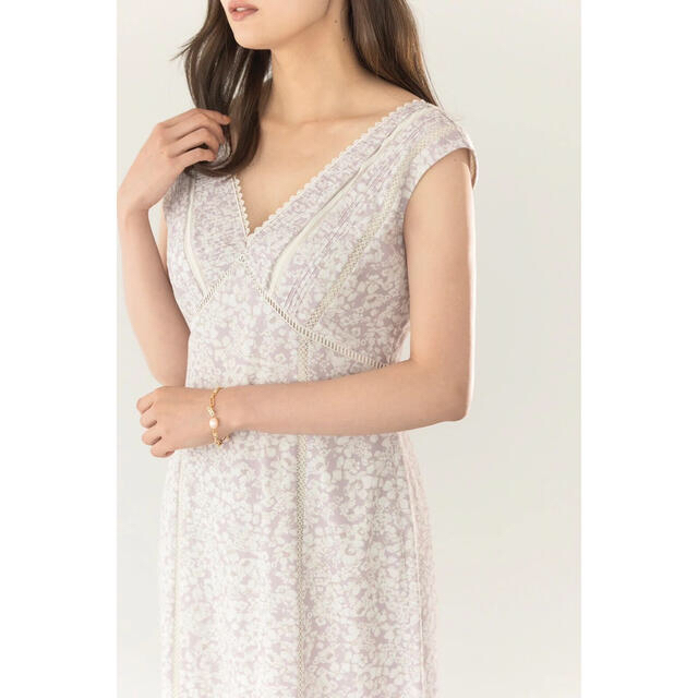 herlipto Lace Trimmed Floral Dressmauve