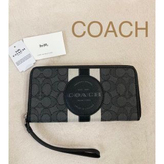 コーチ(COACH)の【新品】coach  長財布　デンプシー　ウォレット　ブラック(財布)