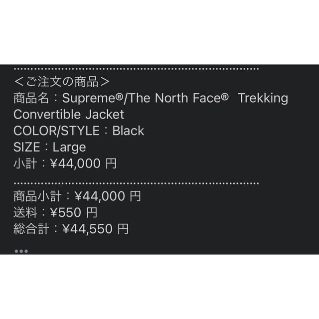 Supreme TNF Trekking  Jacket Black L