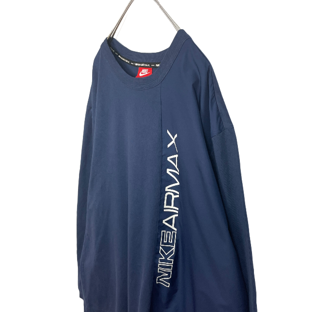 NIKE(ナイキ)のNIKE ナイキ AIRMAX 長袖Tシャツ ロンT 異素材切替 ネイビー L メンズのトップス(Tシャツ/カットソー(七分/長袖))の商品写真