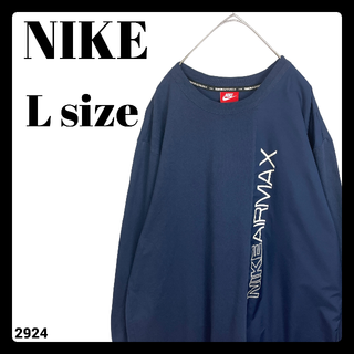 ナイキ(NIKE)のNIKE ナイキ AIRMAX 長袖Tシャツ ロンT 異素材切替 ネイビー L(Tシャツ/カットソー(七分/長袖))