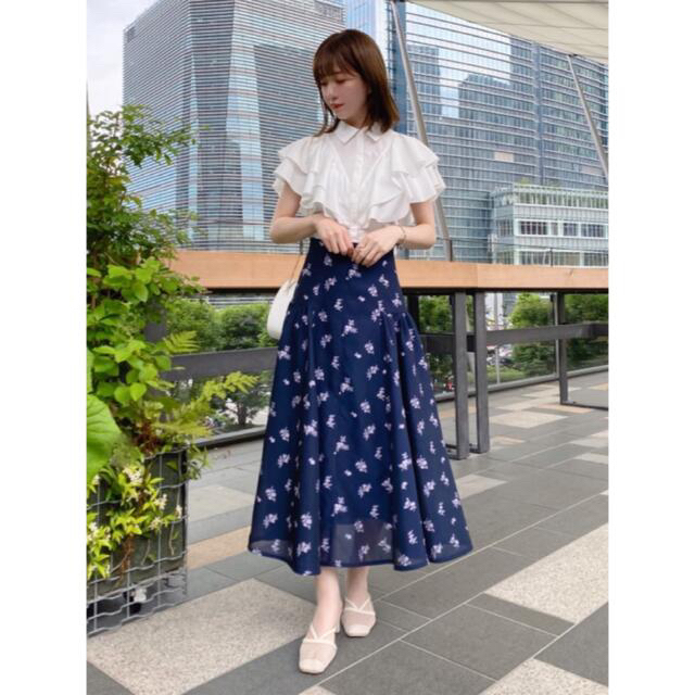 SNIDEL - 6/29迄m-chan様専用 SNIDEL シャツカラーフリルブラウス WHT