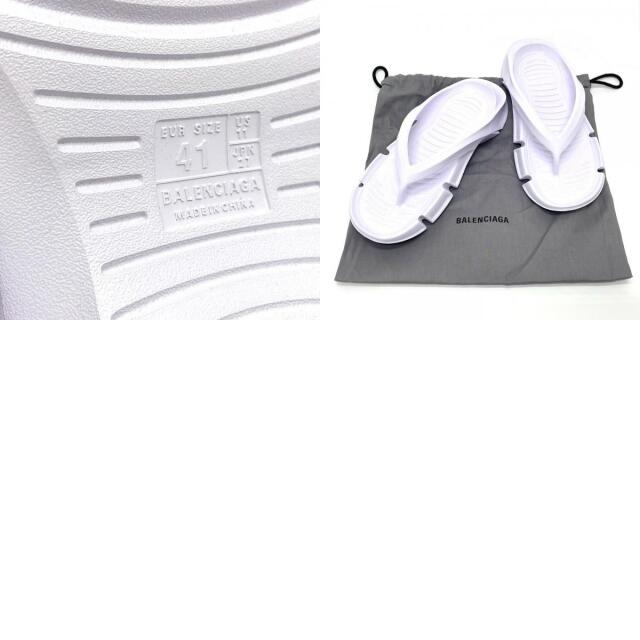 8JP靴サイズバレンシアガ Mold Thong トングサンダル サンダル ホワイト 未使用