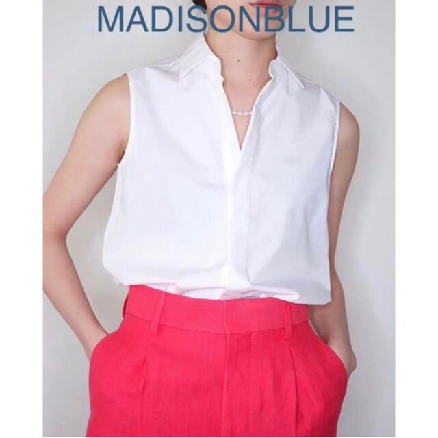 MADISONBLUE(マディソンブルー)の【MADISONBLUE】FLY FLONT SLEEVELESS SHIRT レディースのトップス(シャツ/ブラウス(半袖/袖なし))の商品写真