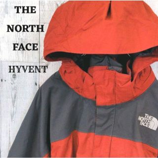 ザノースフェイス(THE NORTH FACE)の美品US規格ノースフェイスマウンテンパーカーハイベント刺繍ロゴレッド赤L古着(ナイロンジャケット)