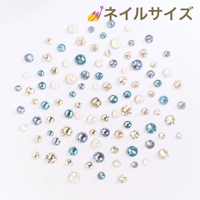 SWAROVSKI(スワロフスキー)の【スワロ】ピンク×パープル＋クリスタル&オーロラ＋シャンパン＋スノーブルーmix コスメ/美容のネイル(デコパーツ)の商品写真