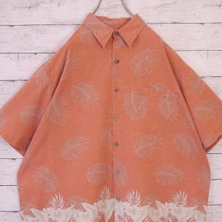 XL シルクシャツ アロハシャツ ハイビスカス ボタニカル柄 総柄 柄シャツ(シャツ)