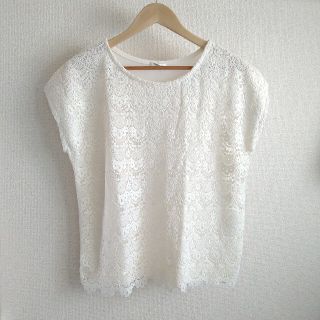 ハニーズ(HONEYS)の未使用■ハニーズ トップス■サイズＬ■レース■白ホワイト レディース(Tシャツ(半袖/袖なし))