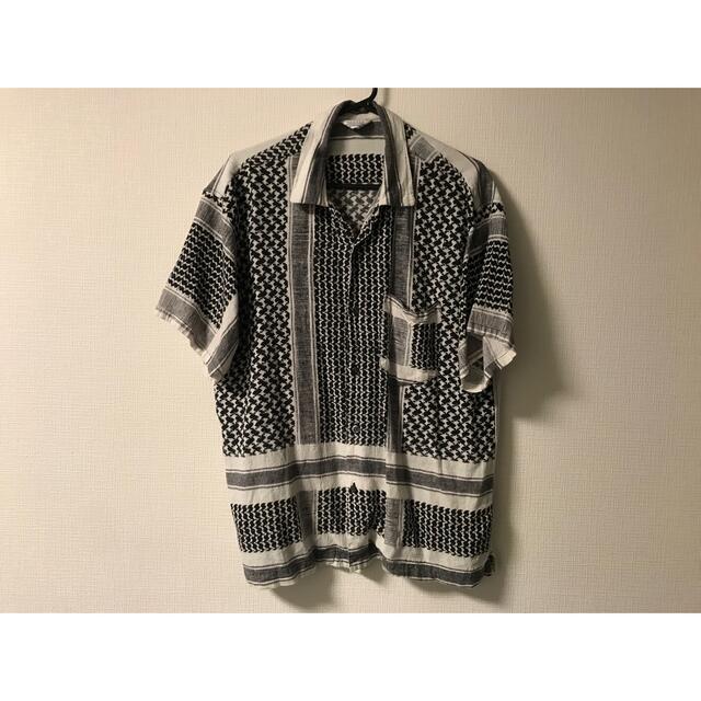 3 unused 19ss afghan print  シャツ オレンジ