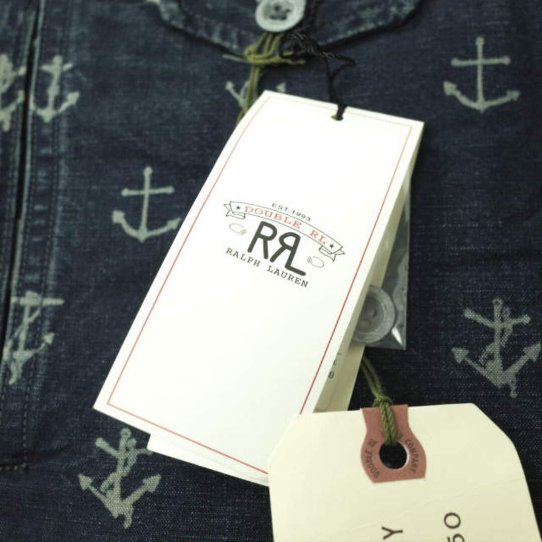 RRL(ダブルアールエル)のRRL ダブルアールエル LIMITED EDITION ANCHOR PRINT INDIGO SHORT PANTS アンカープリントインディゴショーツ 31 Navy Double RL ショートパンツ ボタンフライ ボトムス【新古品】【中古】【RRL】 メンズのパンツ(ショートパンツ)の商品写真