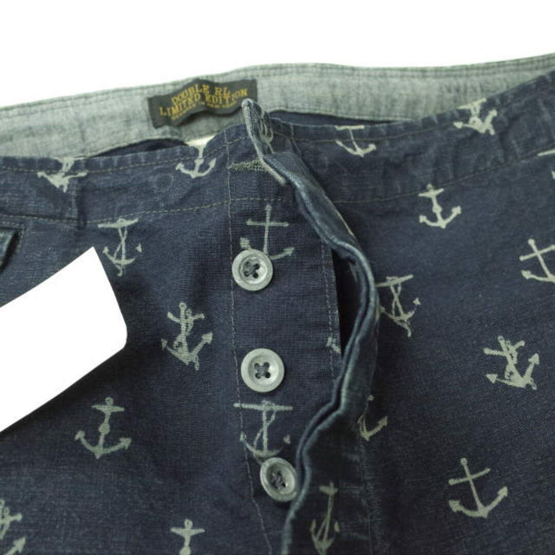 RRL(ダブルアールエル)のRRL ダブルアールエル LIMITED EDITION ANCHOR PRINT INDIGO SHORT PANTS アンカープリントインディゴショーツ 31 Navy Double RL ショートパンツ ボタンフライ ボトムス【新古品】【中古】【RRL】 メンズのパンツ(ショートパンツ)の商品写真