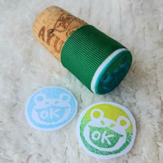 ★ハンドメイド消しゴムはんこ★カエルさん　OK★学習用などに(はんこ)