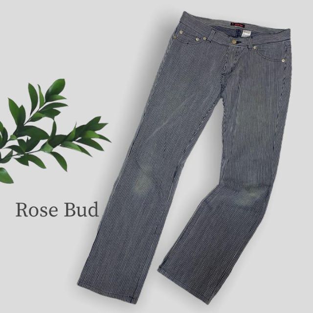 ROSE BUD(ローズバッド)の【人気◎ビンテージ◎】　ローズバッド　ストライプワイドデニムパンツ　シーズンレス レディースのパンツ(デニム/ジーンズ)の商品写真