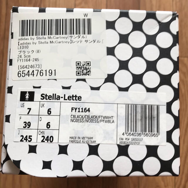 adidas by Stella McCartney(アディダスバイステラマッカートニー)の美品 アディダス バイ ステラマッカートニー レッテサンダル 24.5ブラック  レディースの靴/シューズ(サンダル)の商品写真