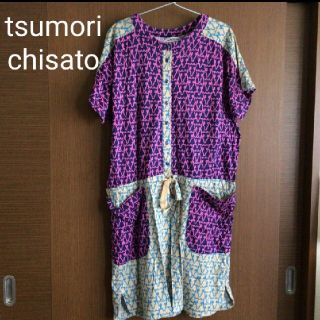 ツモリチサト(TSUMORI CHISATO)のtsumori chisato キツネ ワンピース 切り替え 配色 アニマル(ひざ丈ワンピース)