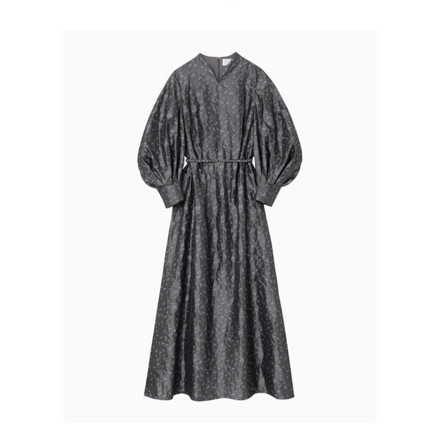 Osmanthus Motif Jacquard Dress - grey 1レディース