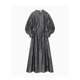 マメ(mame)のOsmanthus Motif Jacquard Dress - grey 1(ロングワンピース/マキシワンピース)