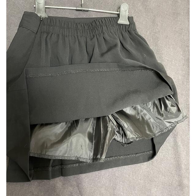 内パンツ付き　プリツーミニスカート　黒 レディースのスカート(ミニスカート)の商品写真
