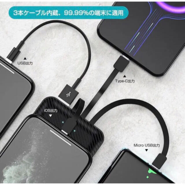 大容量モバイルバッテリー 10000nAh 4台同時 急速充電 スマホ/家電/カメラのスマートフォン/携帯電話(バッテリー/充電器)の商品写真