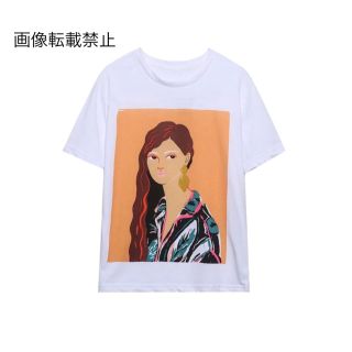 🐬6月新作💙8179◇ガール プリント 半袖 Tシャツ(Tシャツ(半袖/袖なし))