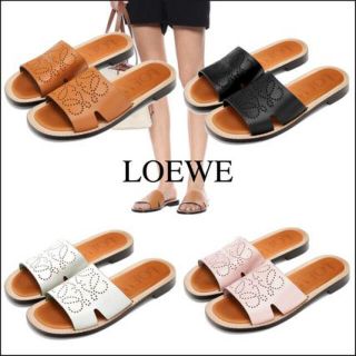 ロエベ(LOEWE)の正規品🤎LOEWE アナグラム レザーサンダル(サンダル)