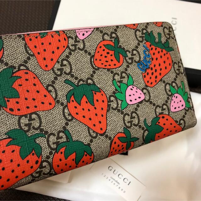 得価SALE Gucci 苺 ラウンドファスナー 長財布正規品の通販 by ハピ｜