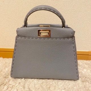 フェンディ(FENDI)の新品FENDI ピーカブー　セレリア　ブルーグレー(ハンドバッグ)