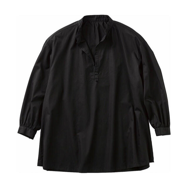 GABARDINE STAND COLLAR LONG SMOCK SHIRT