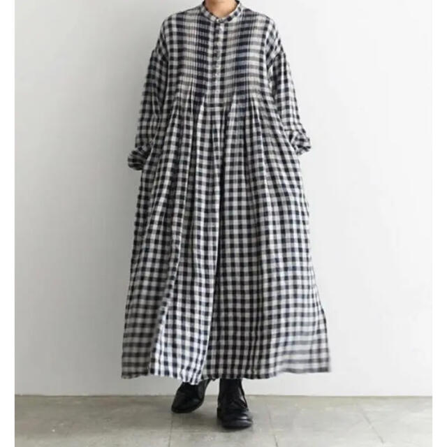 nest Robe(ネストローブ)の新品未使用　ichi antiquite's  チェック　ロング　ワンピース レディースのワンピース(ロングワンピース/マキシワンピース)の商品写真