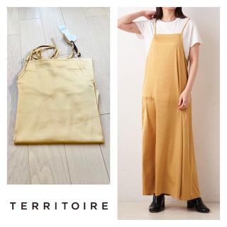 新品 TERRITOIRE シルクタッチサテンキャミワンピース(ロングワンピース/マキシワンピース)