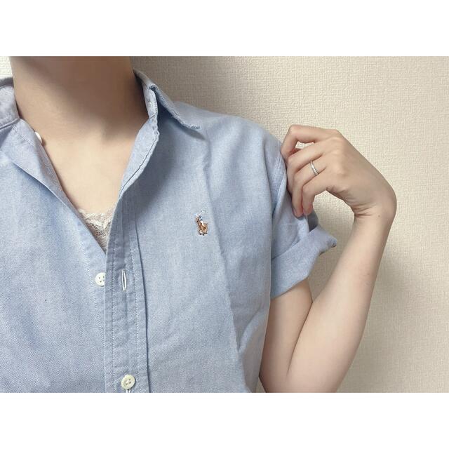 POLO RALPH LAUREN(ポロラルフローレン)のラルフローレン　オックスフォードシャツ　半袖　ブルー レディースのトップス(シャツ/ブラウス(半袖/袖なし))の商品写真